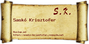 Saskó Krisztofer névjegykártya