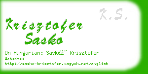 krisztofer sasko business card